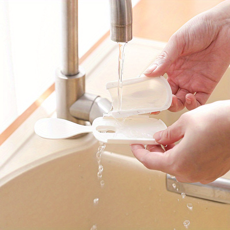 Suction Cup Rice Spoon Holder Wall-Mounted Kitchen Organizer with Silicone Hooks