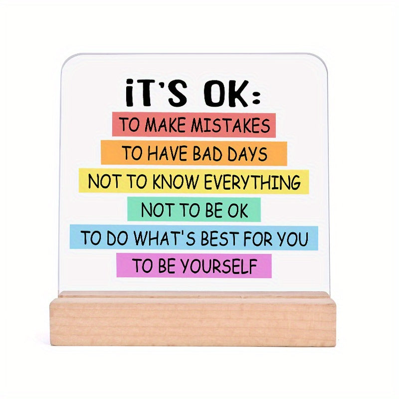 Ilhomlantiruvchi 'Yaxshi' akril stol belgilari uy ofisi yoki o'qish xonasi dekoratsiyasi uchun, 14 yoshdan oshgan o'smirlar uchun tug'ilgan kun, to'y yoki bitiruv uchun ideal sovg'a.