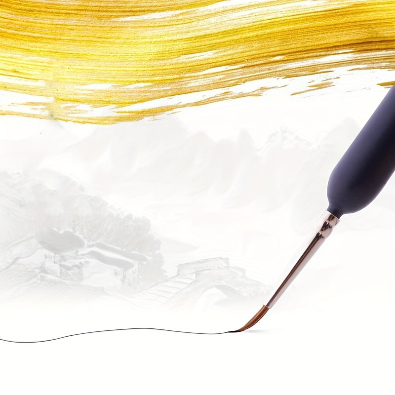 11pcs Fine Line Drawing Brush Set with Miniature Weasel Hair for Watercolor Oil Acrylic