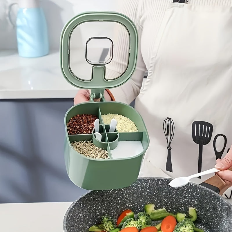 Large Capacity ABS Seasoning Storage Container Set with Lid and Spoon