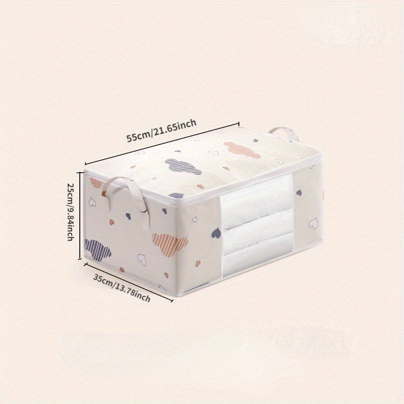 Klassik bulut yostiq qopqog'i saqlash sumkasi, zip bilan va shaffof oynasi bilan, yostiq va qishki kiyimlar uchun