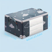 Klassik bulut yostiq qopqog'i saqlash sumkasi, zip bilan va shaffof oynasi bilan, yostiq va qishki kiyimlar uchun