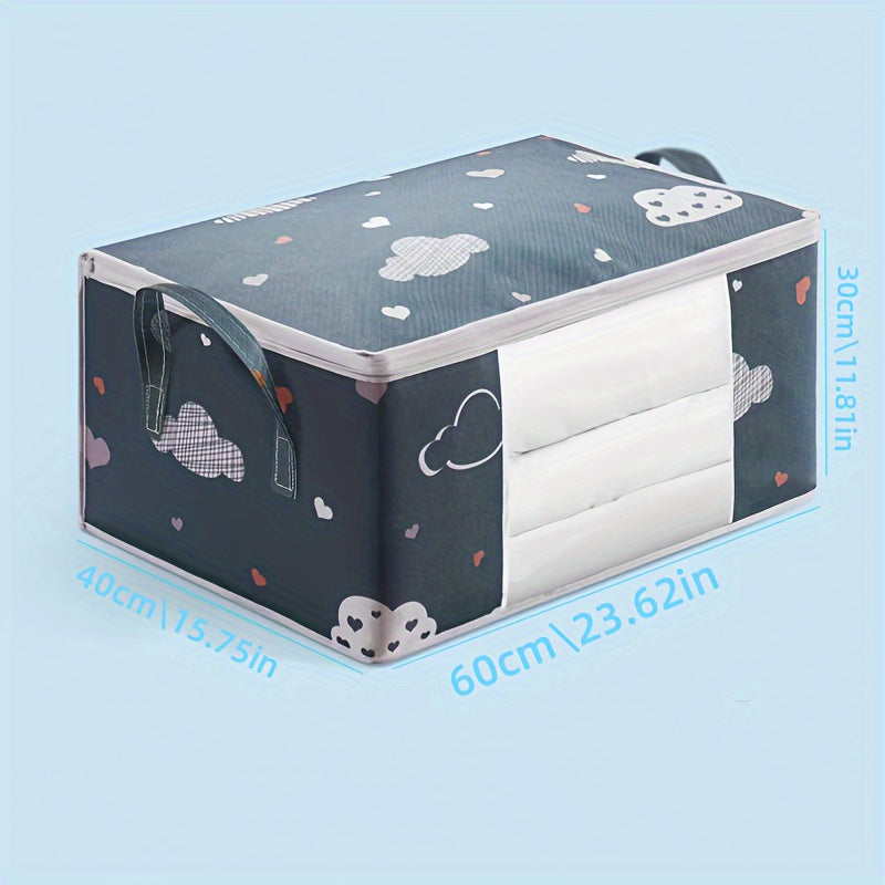 Klassik bulut yostiq qopqog'i saqlash sumkasi, zip bilan va shaffof oynasi bilan, yostiq va qishki kiyimlar uchun