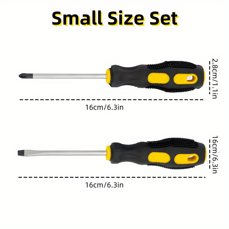 Magnetic Screwdriver Set Phillips Flat Head Ergonomic Handles Durable