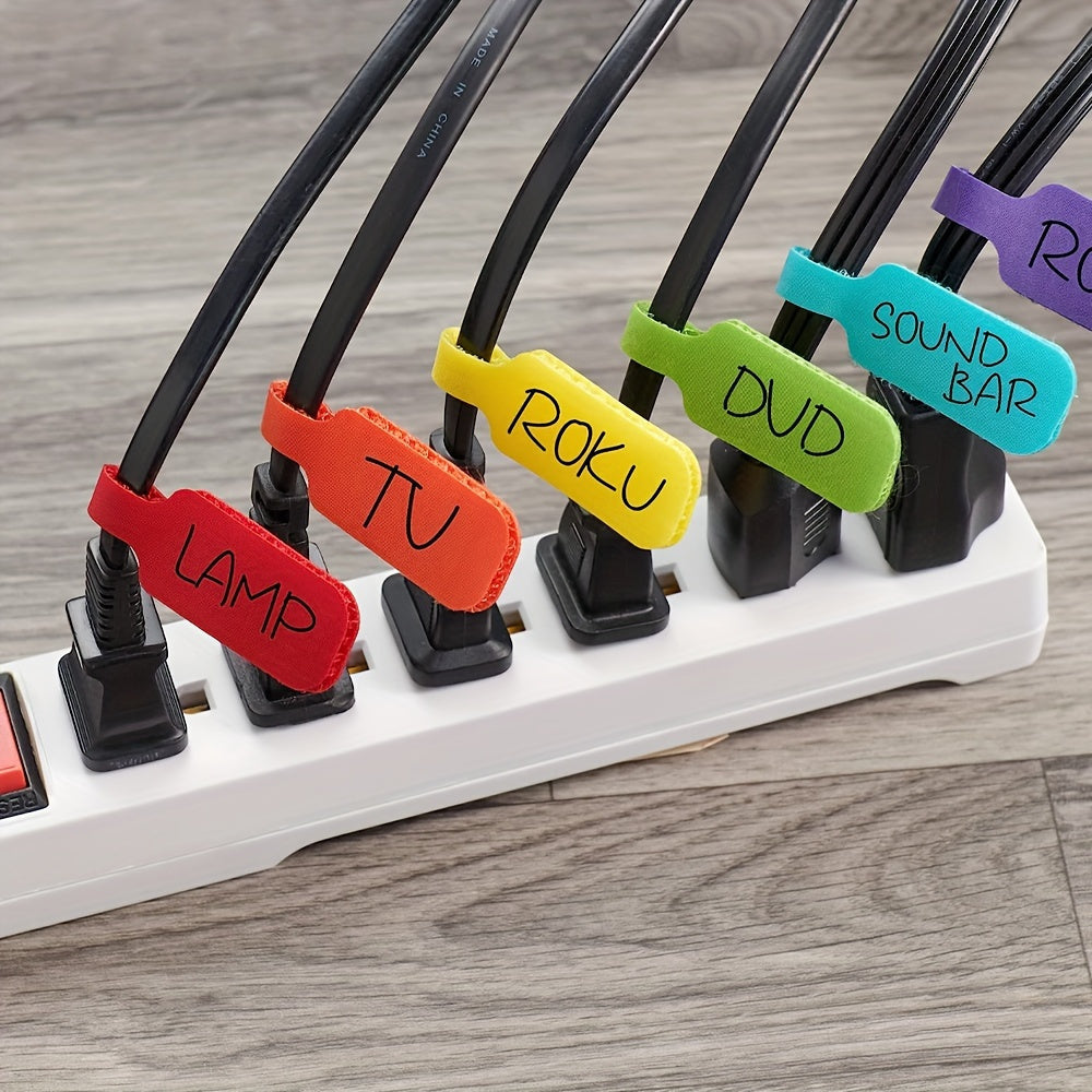 Set of 32 Multi-Color Write-On Cable Ties for Organizing and Labeling Cords