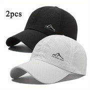 Men's and Women's Quick-Drying Polyester Baseball Cap with Snow Mountain Print for Outdoor Sports