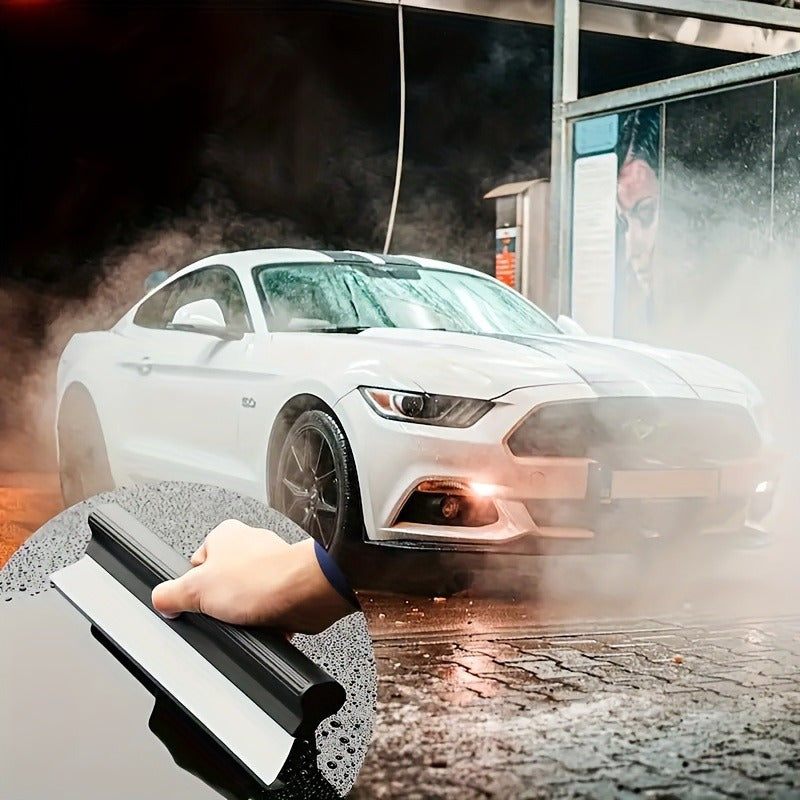 Limpiador de parabrisas de silicona negro con borde blanco, suave con la pintura, sin rayones, para limpiar cristales y ventanas