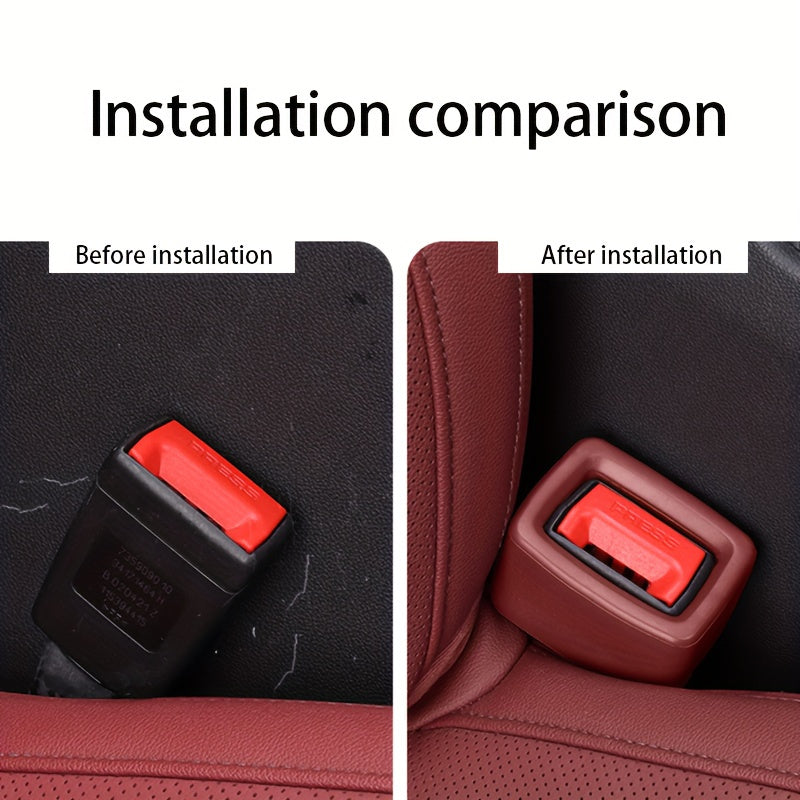 2-Pack PVC Car Seat Belt Buckle Protectors Scratch-Resistant Vehicle Interior Accessories