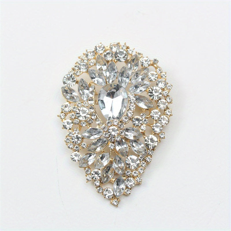 Цветочный брошь-булавка из сплава с искусственным камнем, в форме полой цветочной формы, украшение для женщин