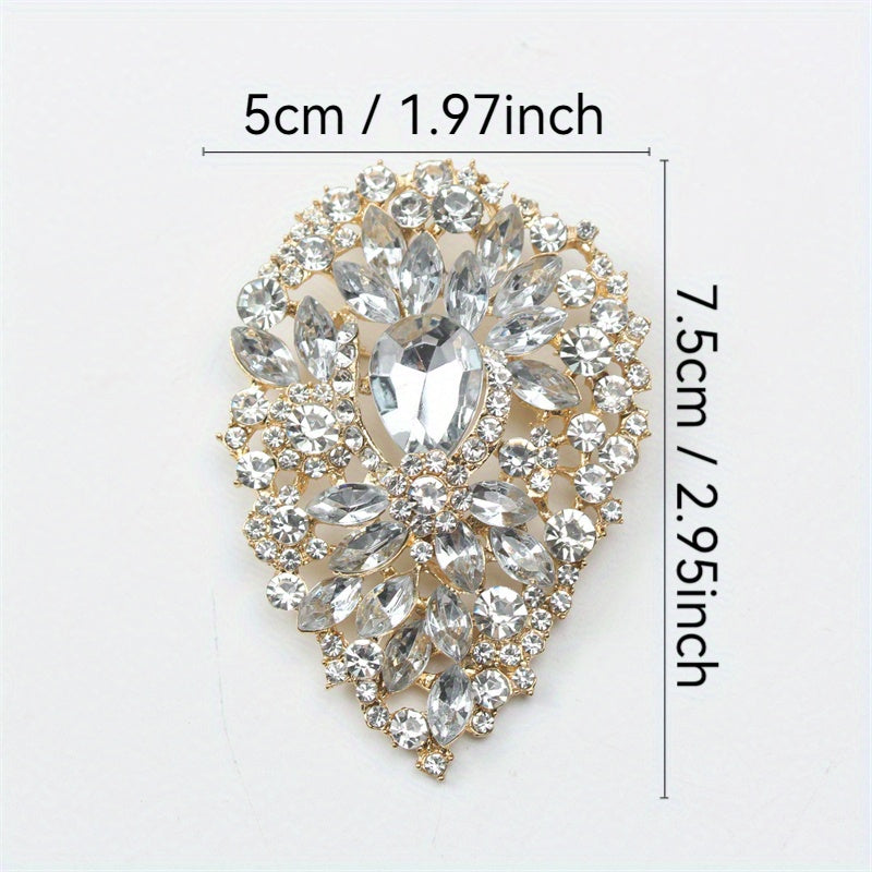 Цветочный брошь-булавка из сплава с искусственным камнем, в форме полой цветочной формы, украшение для женщин