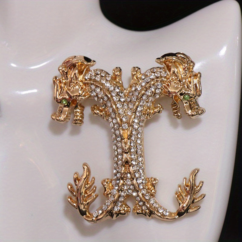 Vintage uslubidagi multfilm ajdaho broshka, rhinestone tafsilotlari bilan - ayollar kiyimlariga, yelkalarga, palto, sviter yoki korsajlarga bir oz g'ayrioddiylik qo'shish uchun mukammal.