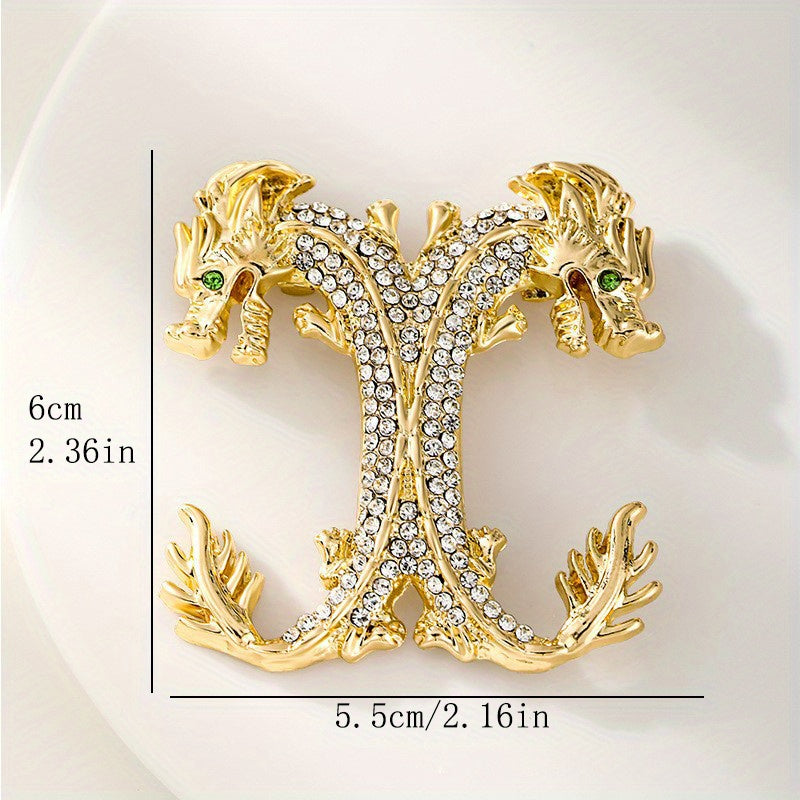 Vintage uslubidagi multfilm ajdaho broshka, rhinestone tafsilotlari bilan - ayollar kiyimlariga, yelkalarga, palto, sviter yoki korsajlarga bir oz g'ayrioddiylik qo'shish uchun mukammal.