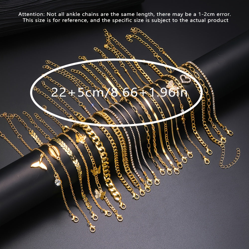 17 ta Elegant Oltin Rangli Bilaguzuklar to'plami, Qush, Bo'sh, va Qobiq Charmalari bilan - Vintage Boho Chic Uslubidagi Ayollar Moda Zargarlik Buyumlari, Norasmiy Kiymlar Uchun Mukammal