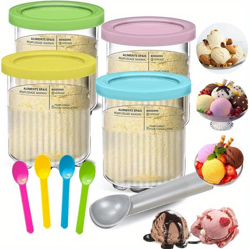 9-piece Ice Cream Maker Accessory Kit for Ninja Creami Smoothie Cups Lids