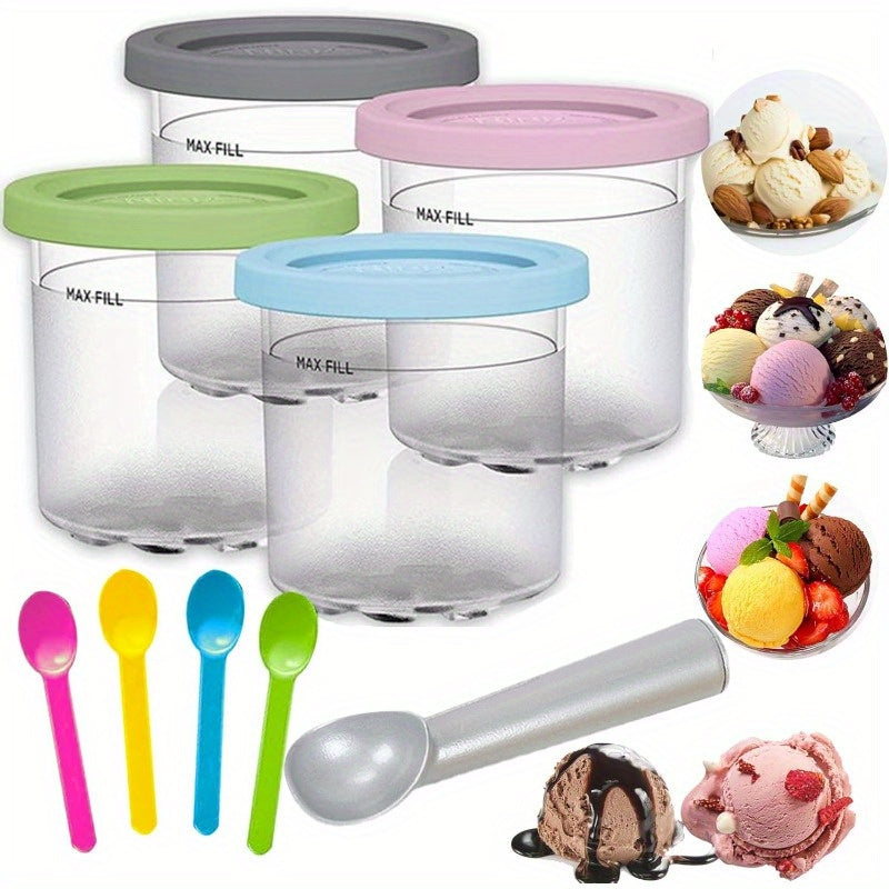 9-piece Ice Cream Maker Accessory Kit for Ninja Creami Smoothie Cups Lids