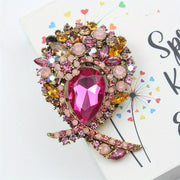 Women's Rhinestone Flower Brooch Pin Hollow Design Jewelry Gift