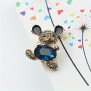 Mini Mouse Brooch Pin Adorable Bear Rhinestone Detail for Scarves and Clothing