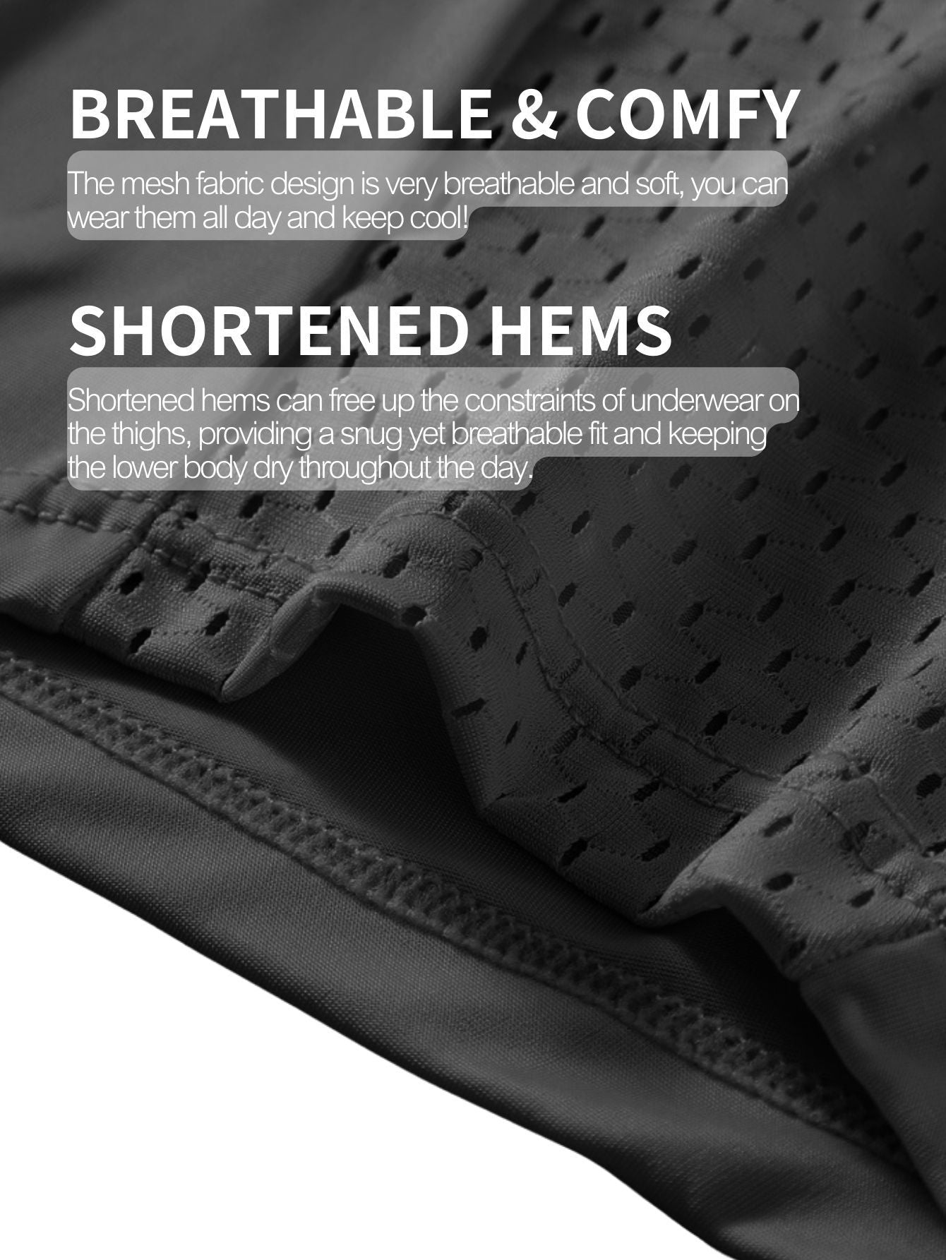 Men's Boxer Briefs Breathable Mesh Solid Color Knit Fabric Medium Stretch Comfortable Waistband Pack of 4