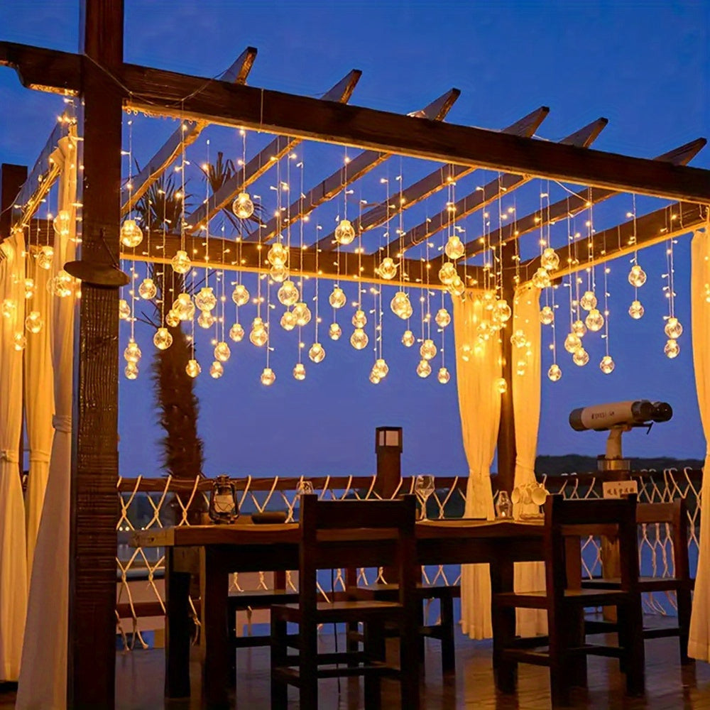 LED Curtain Lights for Holiday Decor Wishing Ball Design for Garden Patio Bedroom