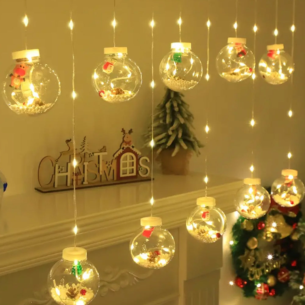 LED Curtain Lights for Holiday Decor Wishing Ball Design for Garden Patio Bedroom