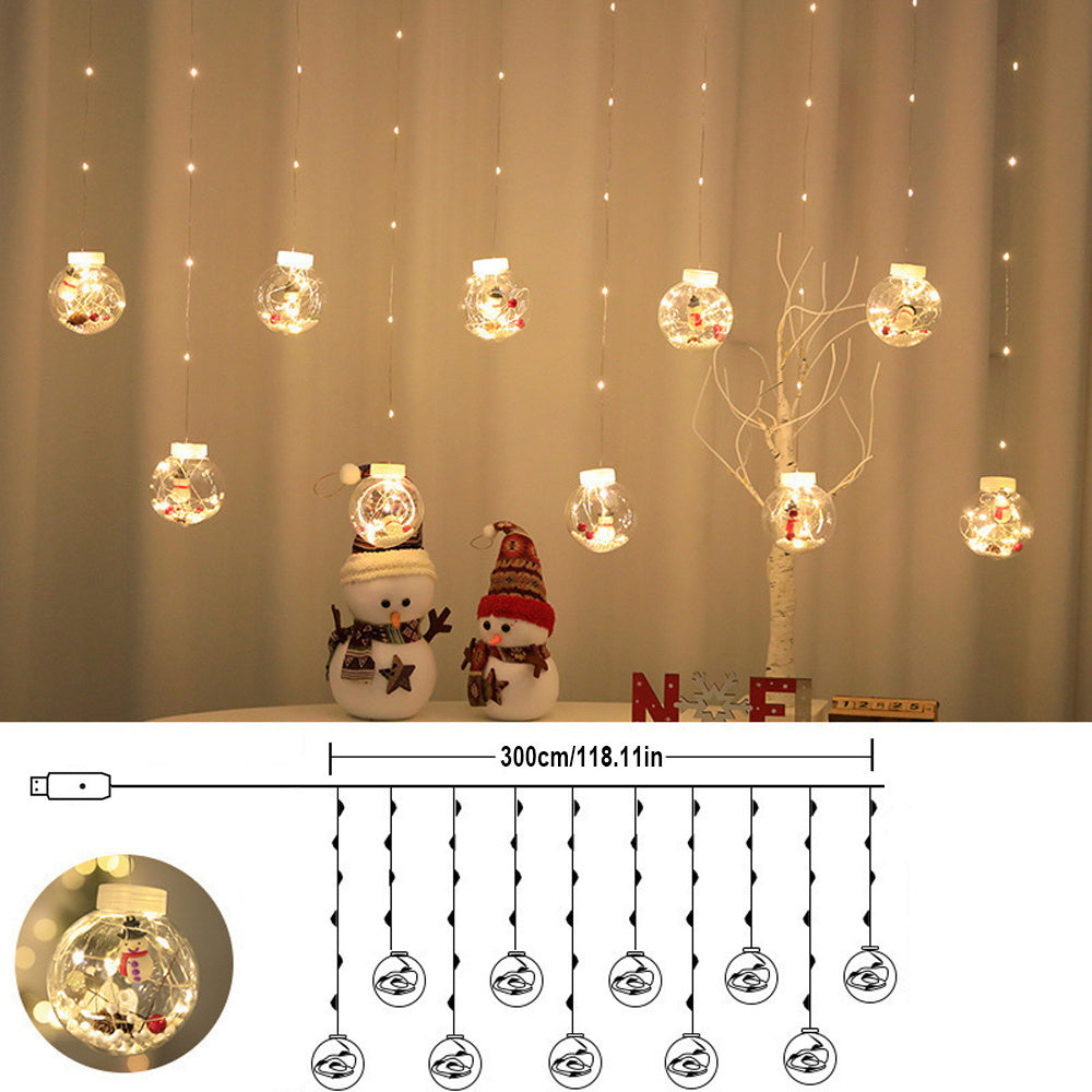 LED Curtain Lights for Holiday Decor Wishing Ball Design for Garden Patio Bedroom