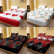 Brushed Polyester Bed Cover with Floral and Butterfly Print Fits Mattresses Up to 29cm