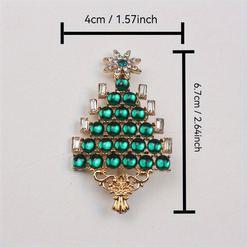Christmas Tree Brooch Enamel Alloy Quirky Irregular Shape Jewelry