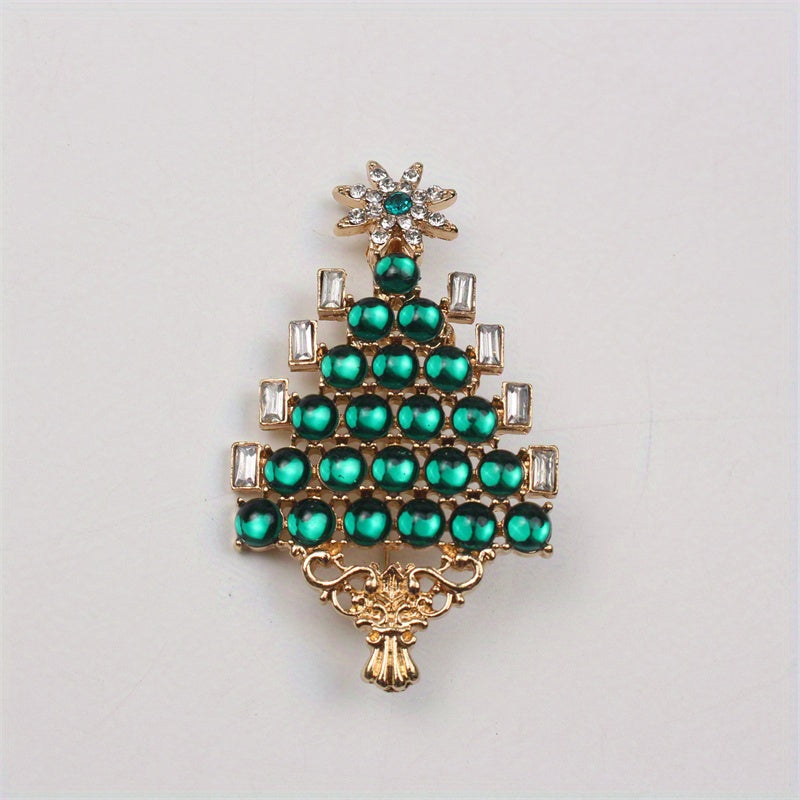 Christmas Tree Brooch Enamel Alloy Quirky Irregular Shape Jewelry