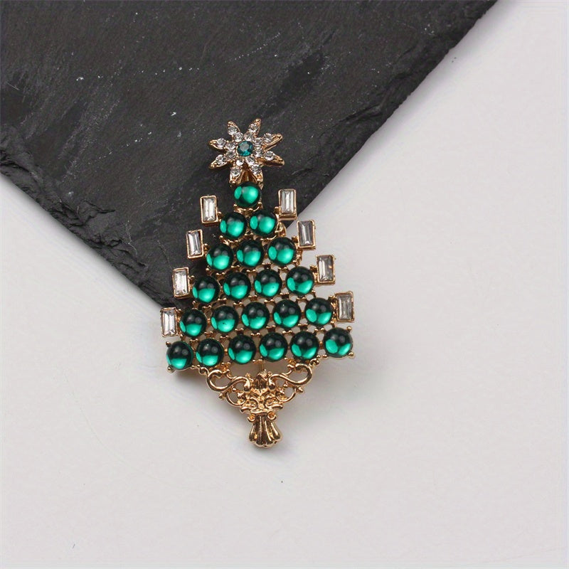 Christmas Tree Brooch Enamel Alloy Quirky Irregular Shape Jewelry