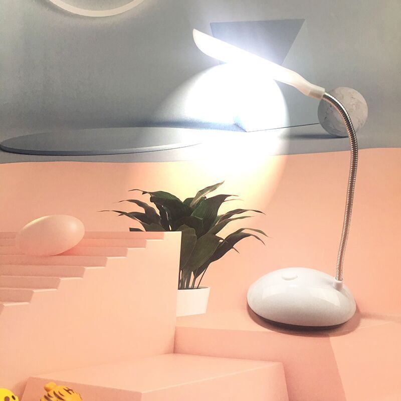 Portable Foldable LED Desk Lamp with Eye-Care Technology White Battery-Powered for Reading and Study