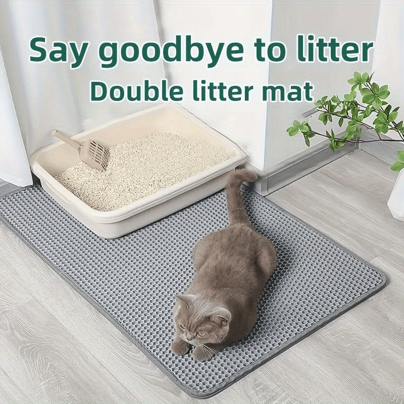 Cat Litter Mat Double-Layer Honeycomb Design Odor Control Easy to Clean for Pet Toilets and Litter Boxes