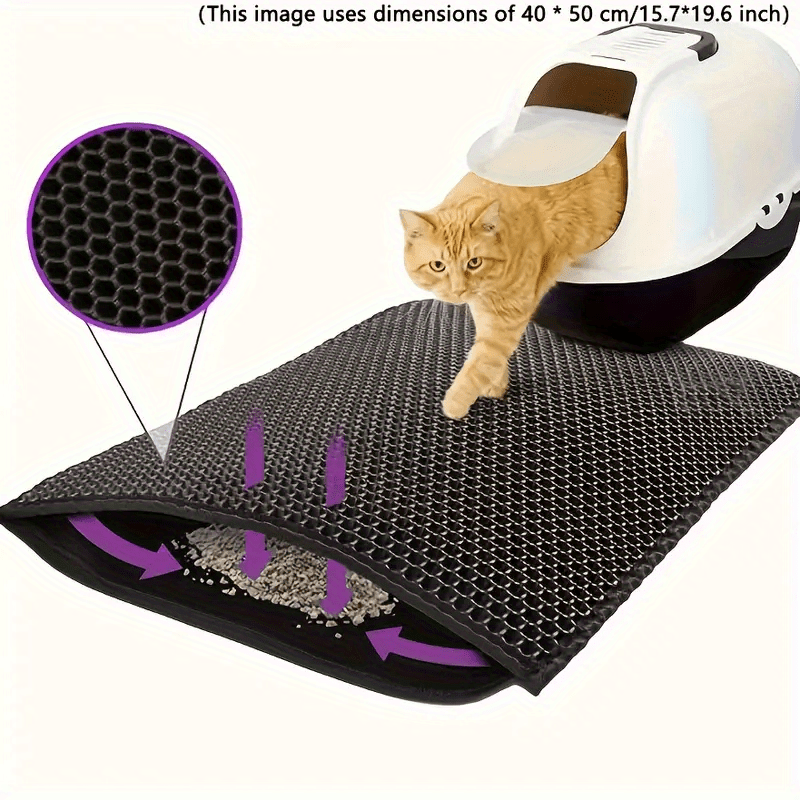 Cat Litter Mat Double-Layer Honeycomb Design Odor Control Easy to Clean for Pet Toilets and Litter Boxes