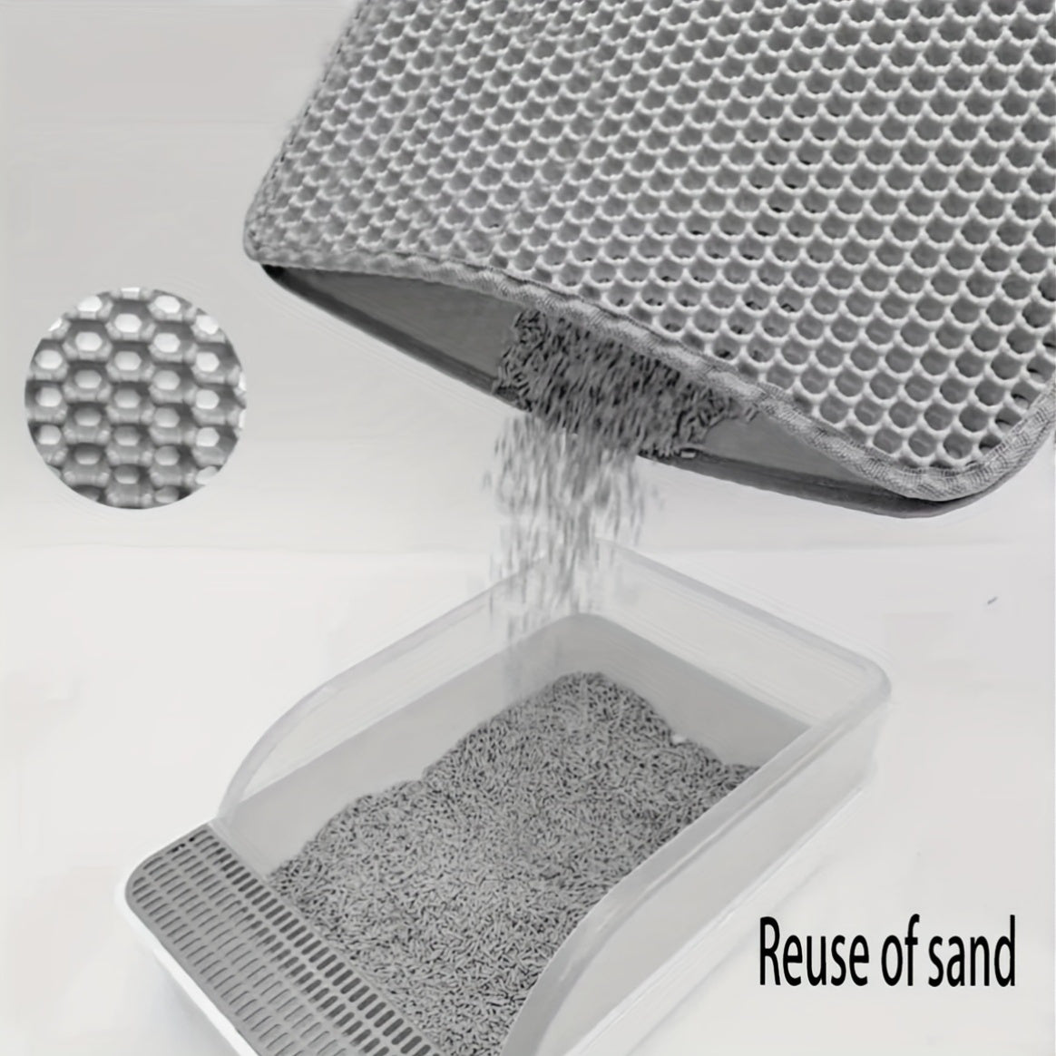 Коврик для кошачьего туалета высокого качества с двойным слоем в форме сот для легкой очистки и контроля запаха, подходит как для туалетов для домашних животных, так и для лотков.