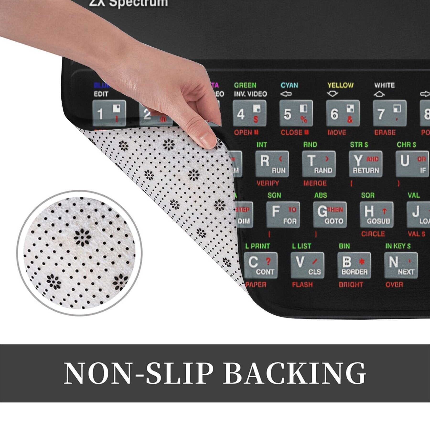 Alfombra de área de juegos retro para sala de estar o entrada de baño, felpudo ligero de poliéster