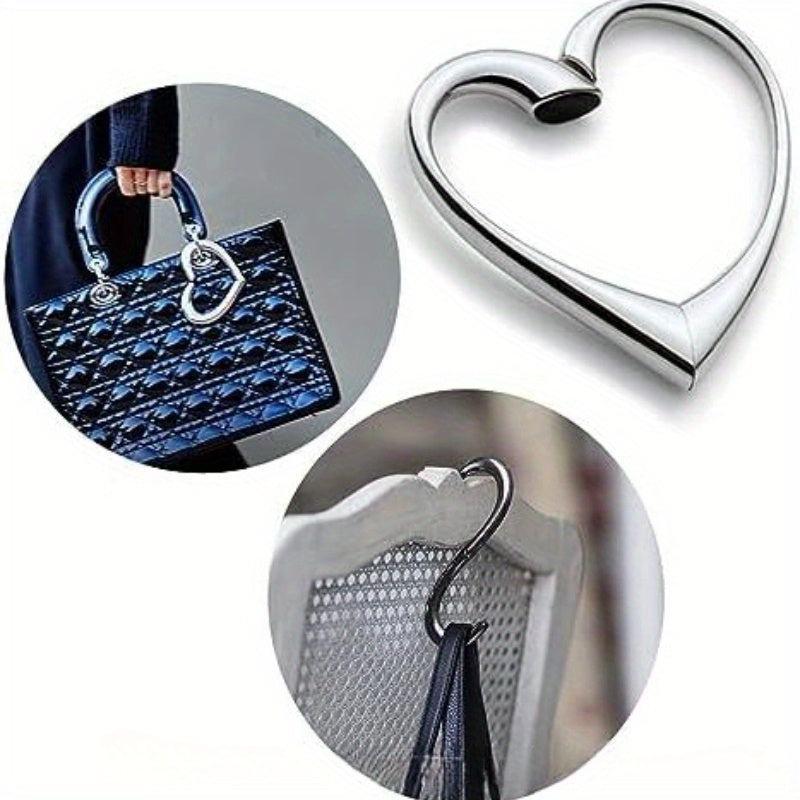 Boho Style Alloy Handbag Hanger Rotary Heart-Shaped Purse Hook Portable Bag Holder