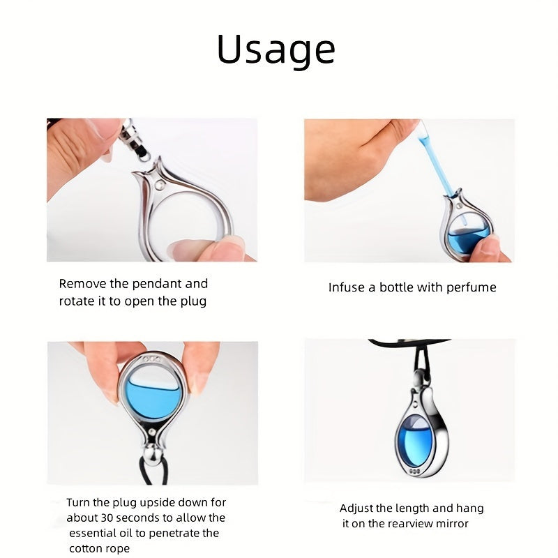 Luxury Car Air Freshener Pendant Elegant Diffuser Aromatherapy Decor Fillable with Perfume