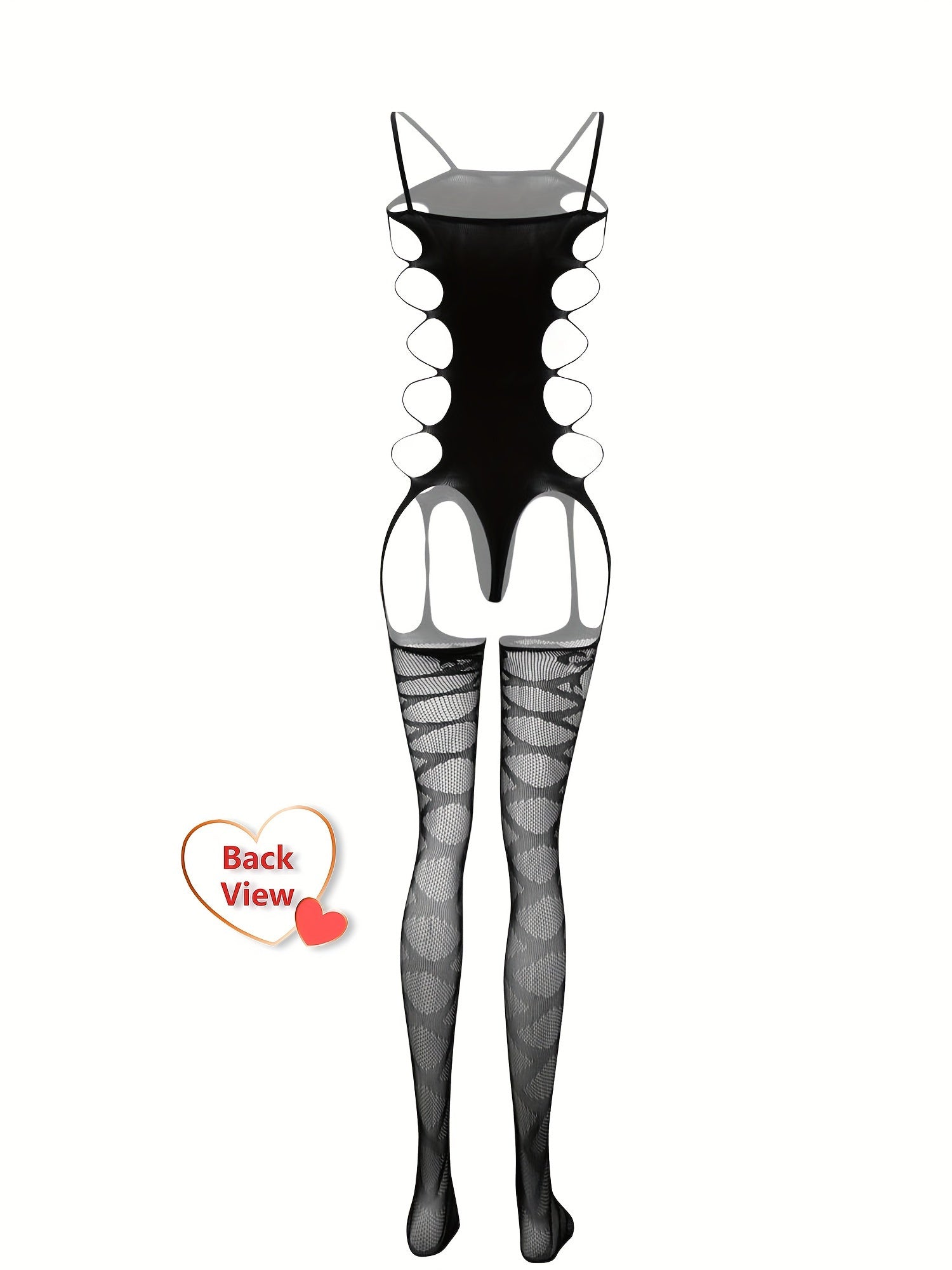 Women's Black Fishnet Bodystocking for Seductive Lingerie