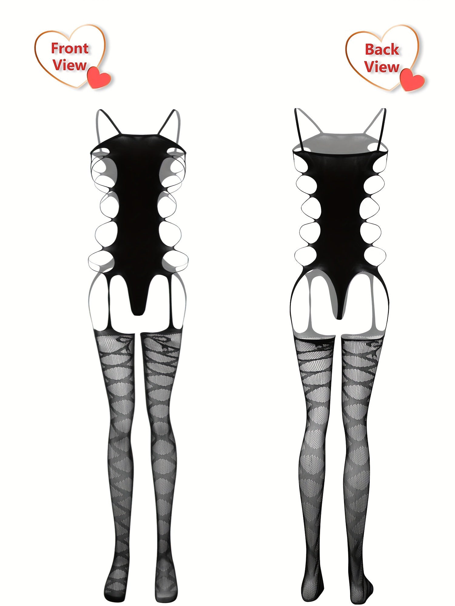 Women's Black Fishnet Bodystocking for Seductive Lingerie