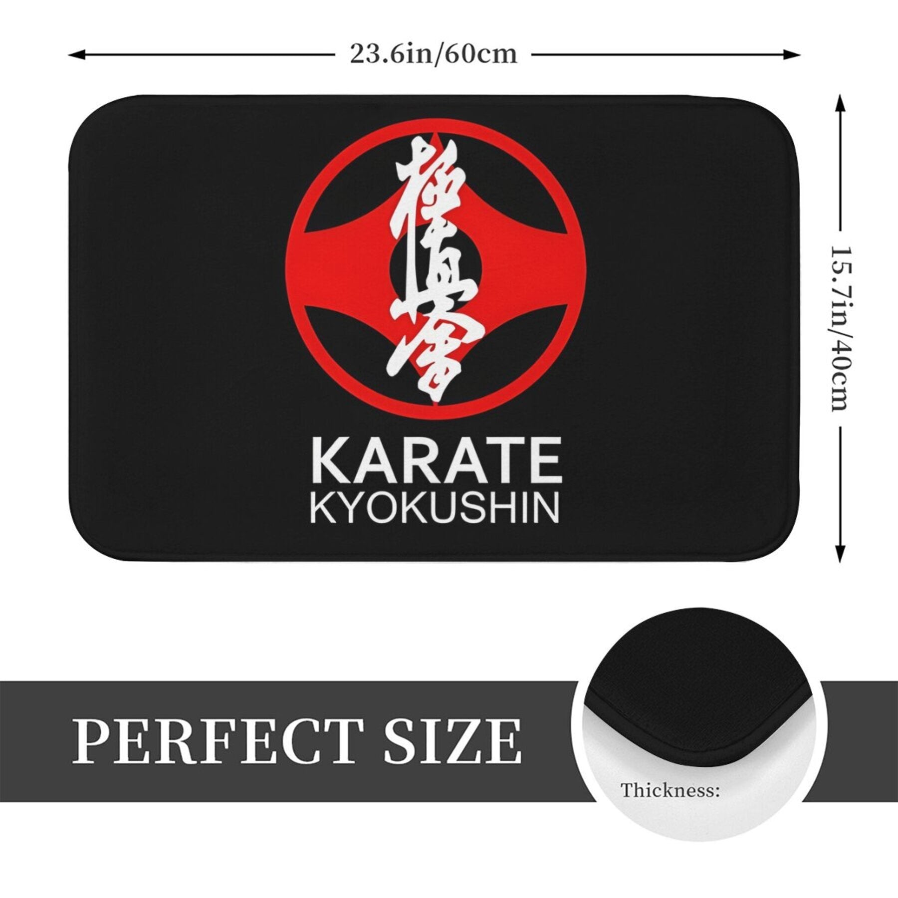  Alfombra de entrada de poliéster antideslizante para karate Kyokushin, rectangular