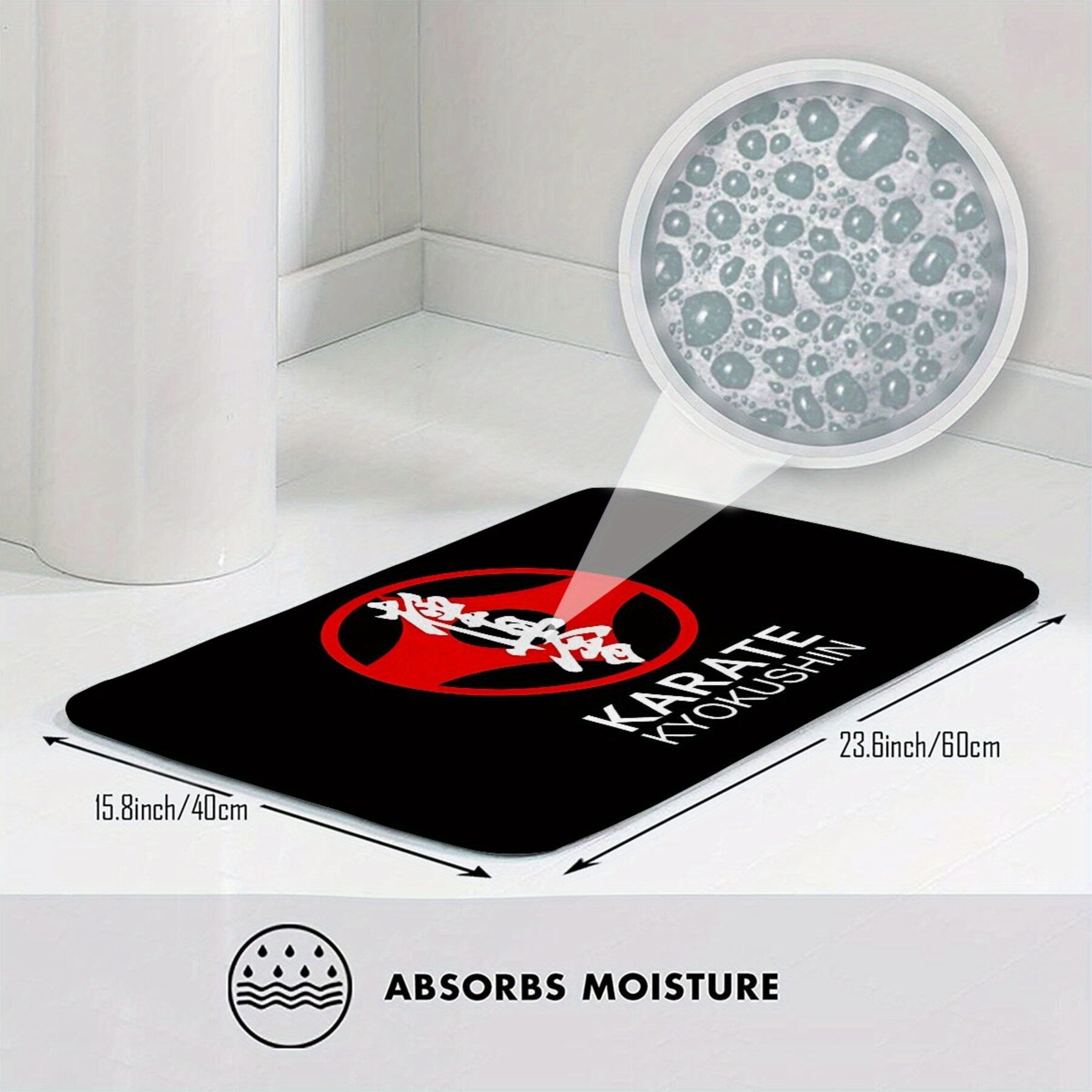  Alfombra de entrada de poliéster antideslizante para karate Kyokushin, rectangular