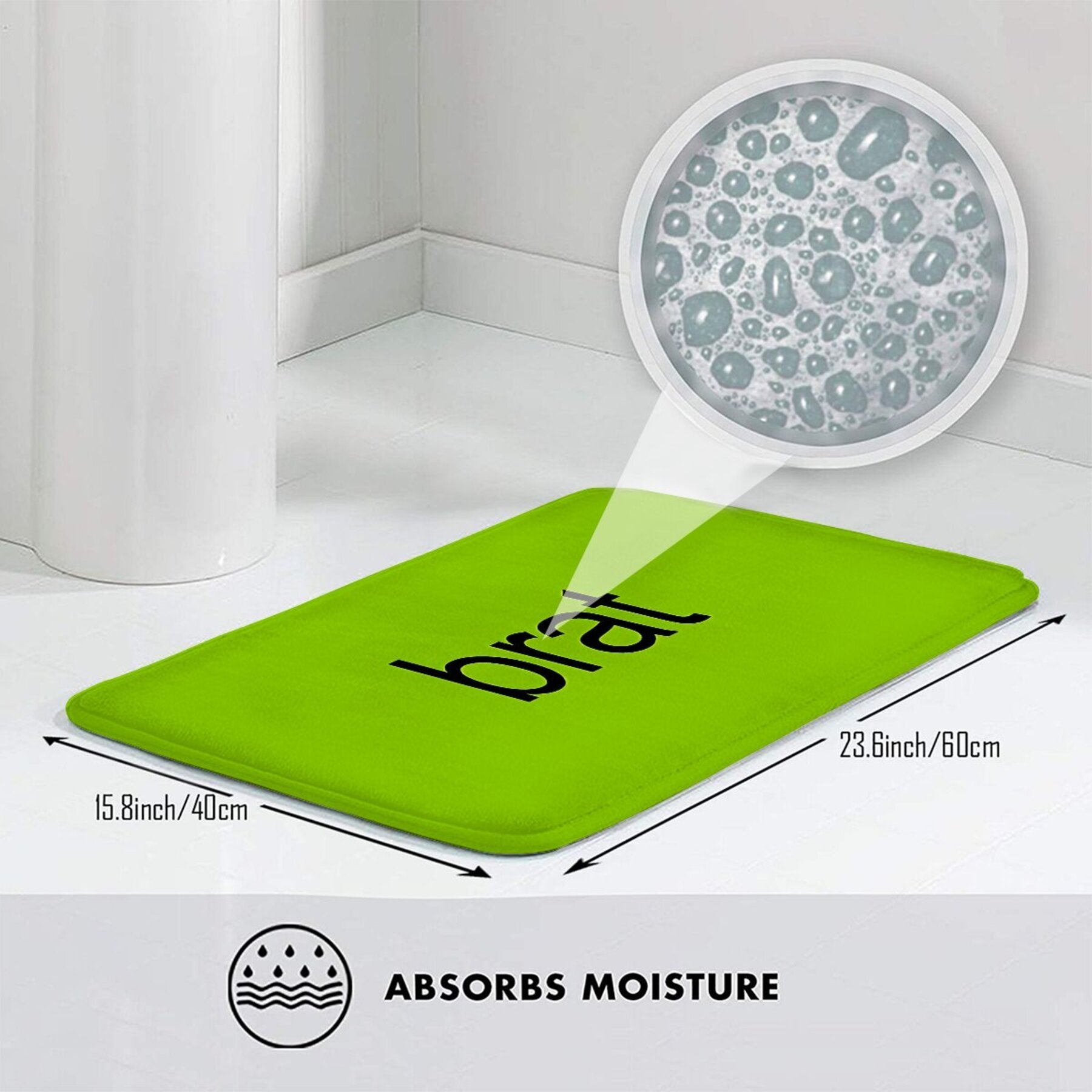 Vibrant Green Non-Slip Doormat for Kitchen Hallway Entrance Polyester Flannel