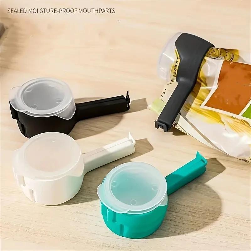 Multi-Purpose Kitchen Clip with Pour Spout for Food Storage and Sealing