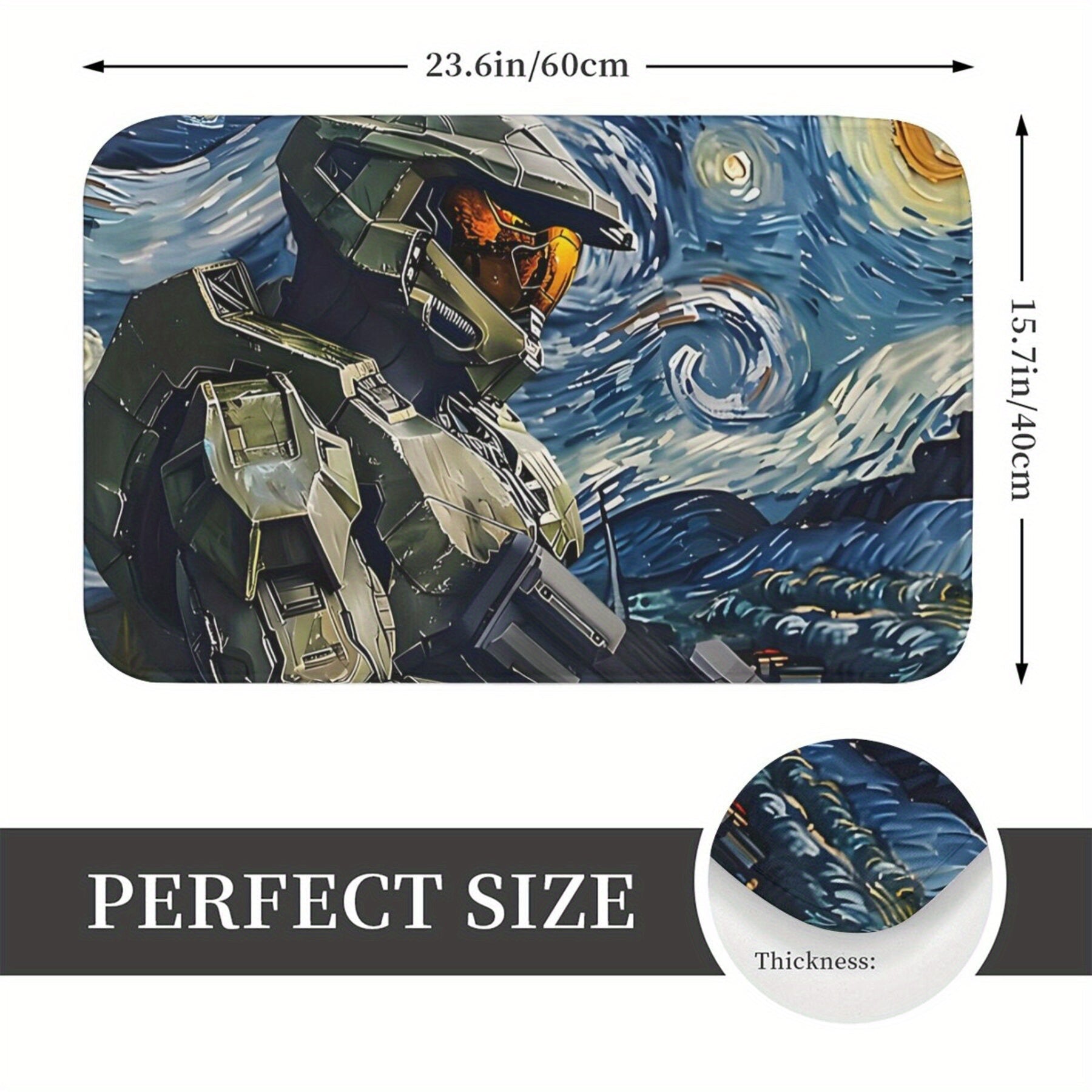 Pop Culture Halo Master Chief Doormat Polyester Rug Anti-Slip Entryway Living Room