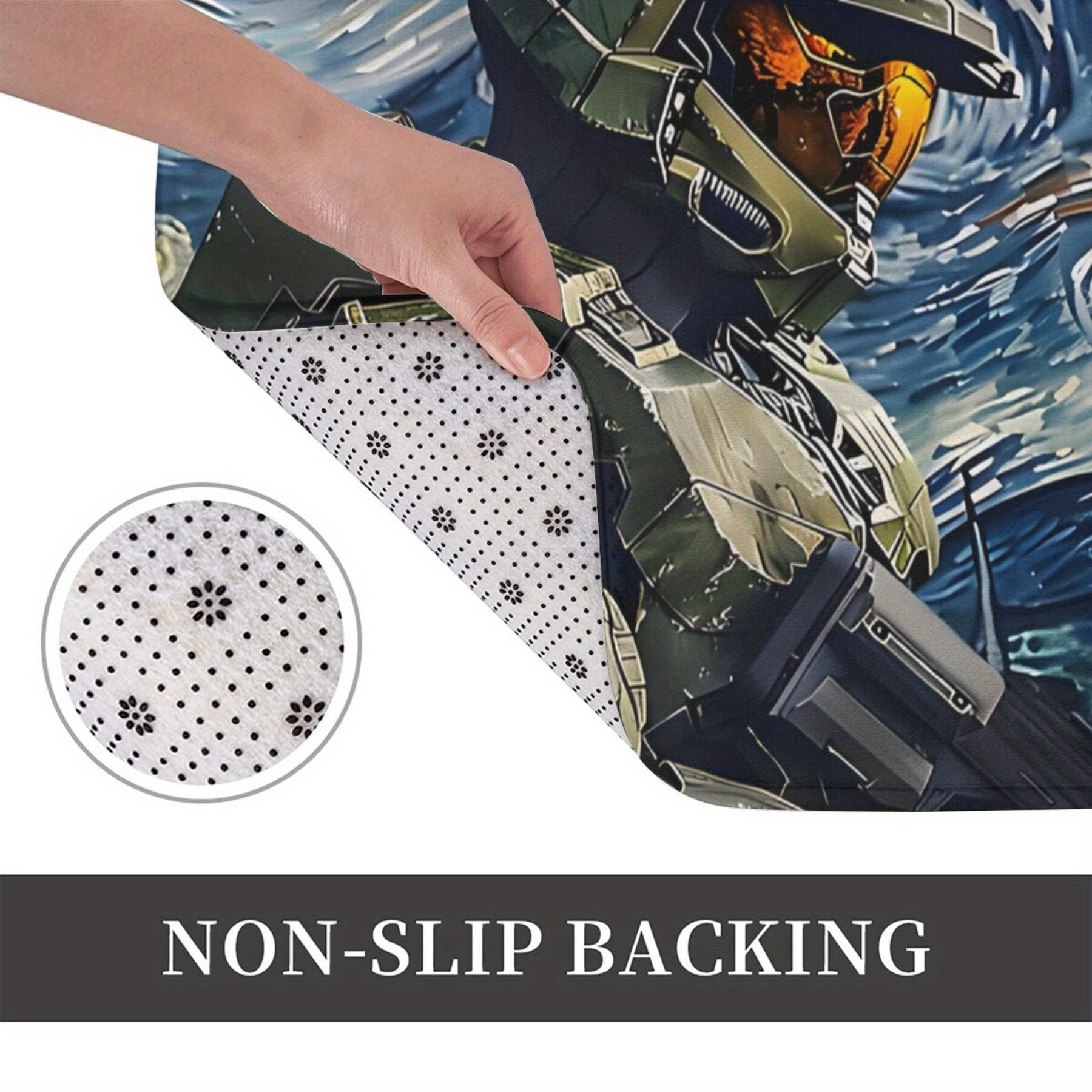 Pop Culture Halo Master Chief Doormat Polyester Rug Anti-Slip Entryway Living Room
