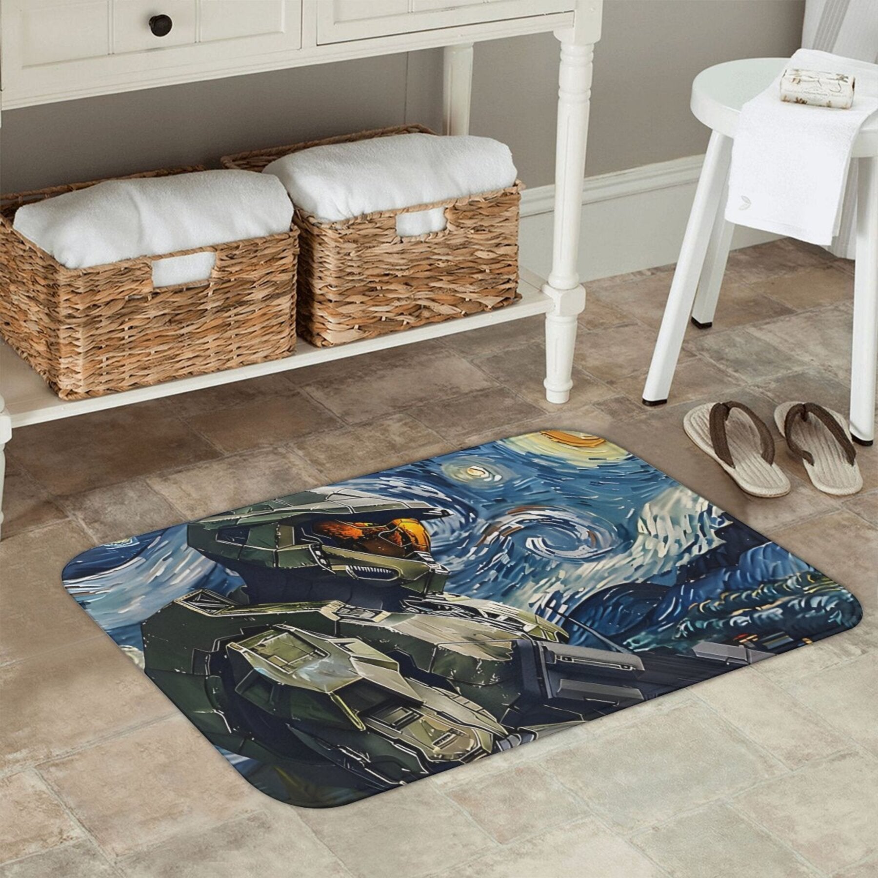 Pop Culture Halo Master Chief Doormat Polyester Rug Anti-Slip Entryway Living Room