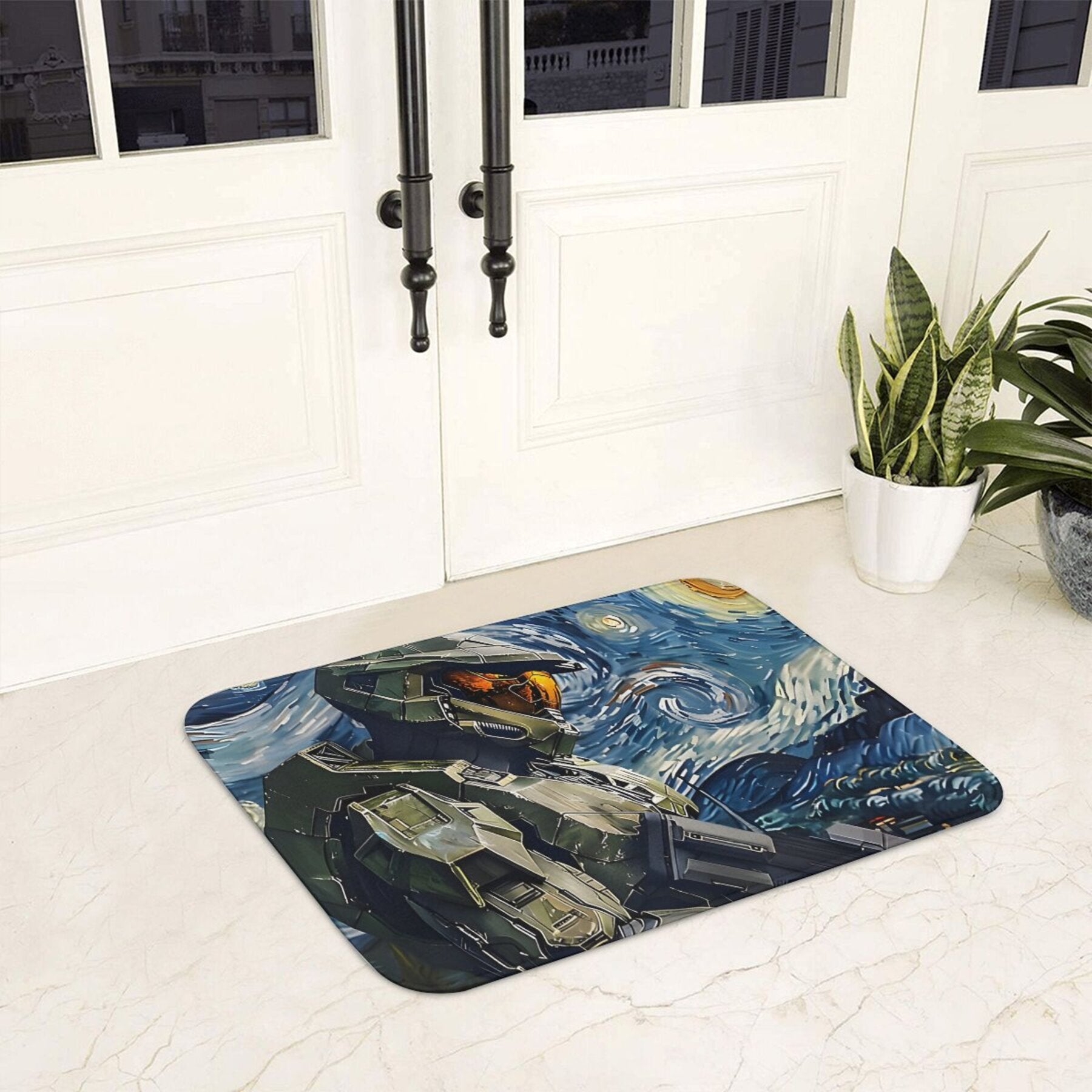 Pop Culture Halo Master Chief Doormat Polyester Rug Anti-Slip Entryway Living Room