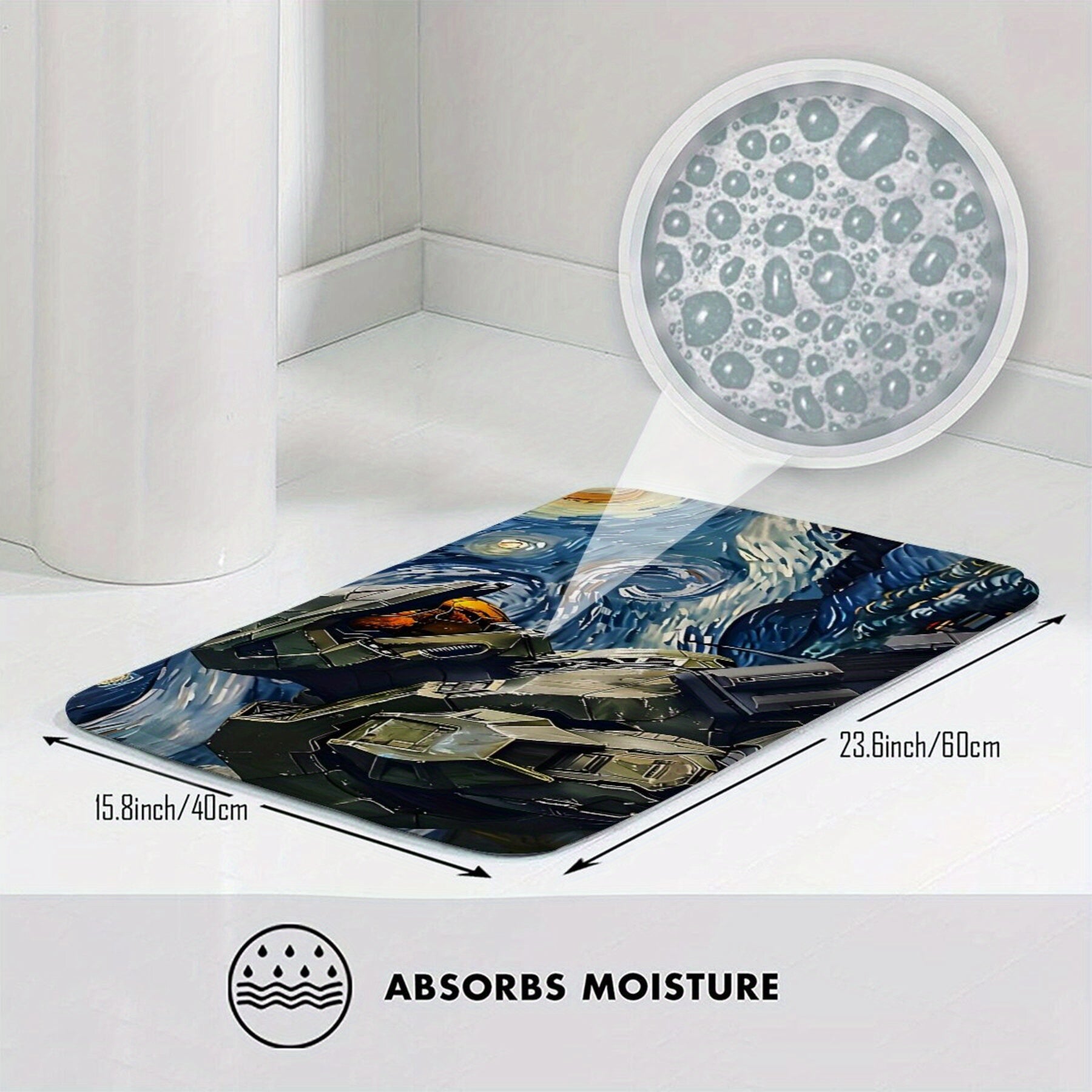 Pop Culture Halo Master Chief Doormat Polyester Rug Anti-Slip Entryway Living Room