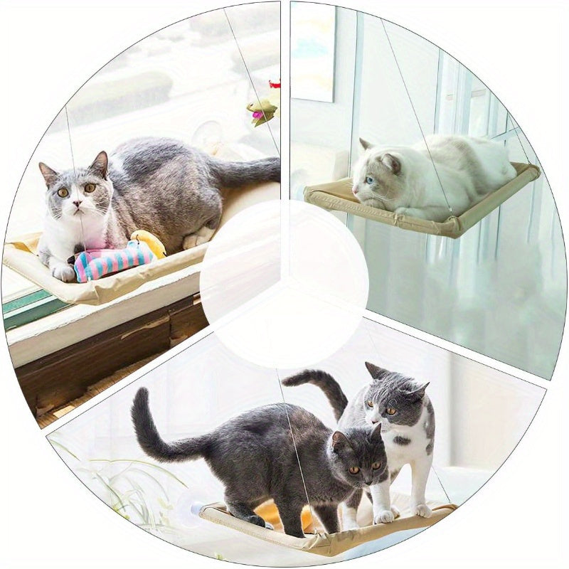 Large Waterproof Breathable Mesh Cat Hammock with Heavy-Duty Suction Cups