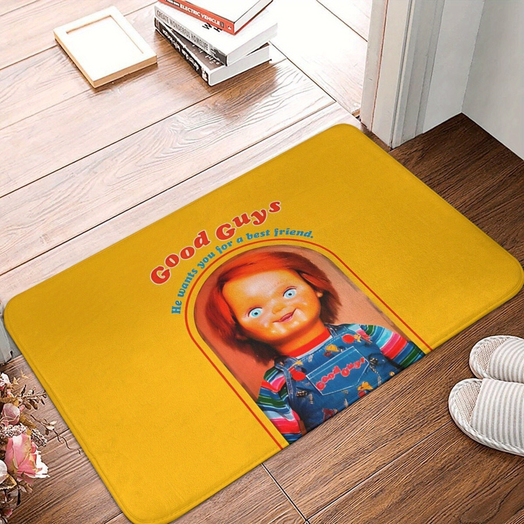 Chucky-Inspired Doormat Rectangle Non-Slip Polyester Washable Welcome Rug