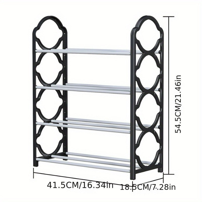 Contemporary 4-Tier Plastic Shoe Rack Standalone Compact Versatile Storage